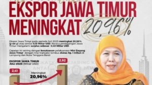 Ekspor Jawa Timur Juli 2025 Melonjak 20,96%, Dorong Pertumbuhan Ekonomi