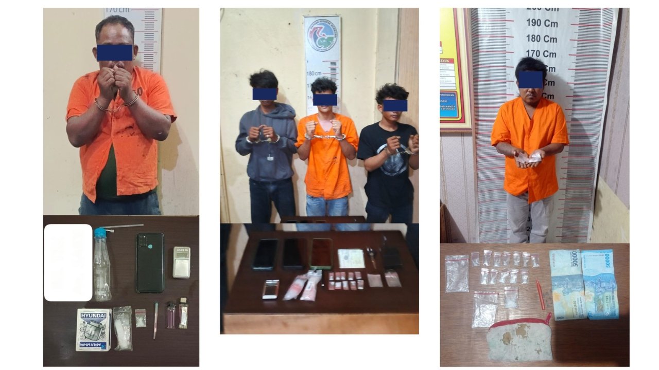 Polres Langkat Ungkap 3 Kasus Narkoba dalam 2 Hari, 5 Tersangka Ditangkap